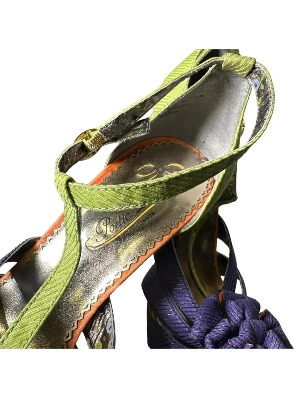 Poetic License London Floral T-Strap Colorblock Heels